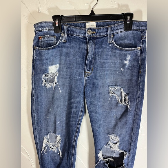 Hudson Jeans Jude Slouch Skinny Crop Distressed Jeans SZ 28waist - Picture 4 of 14